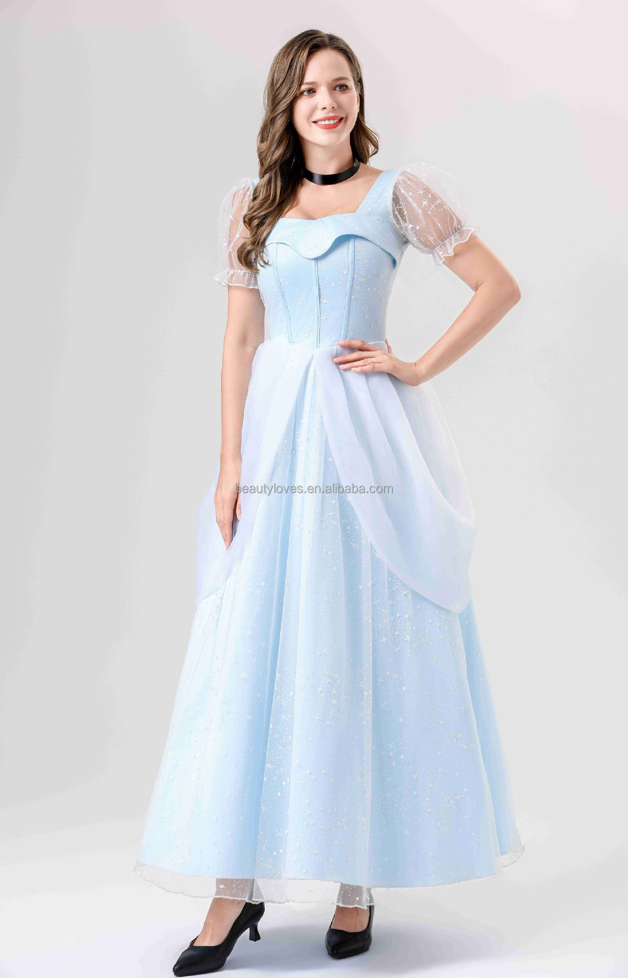 2024 Movie & TV Girl Princess Cosplay Snow Costume Blue
