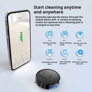 Robot Inteligente de Limpieza Automática, Aspiradora y Trapeador, Navegación con Giroscopio, Control por Aplicación, Diseño Compacto, Plástico, para el Hogar - Product Image 3