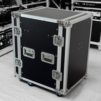 GRC16T 16U Flight case audio roulant avec table de travail escamotable, robuste, pour mixeur, amplificateur et équipement audio professionnel