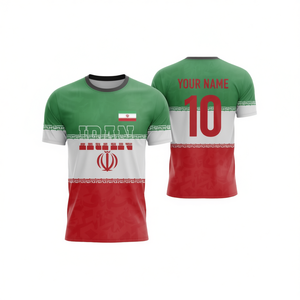 Maglia da Calcio dell'Iran Personalizzabile con Nome e Numero, Rossa Bianca Verde, Maglietta per Tifosi, Attrezzatura da Calcio - Product Image 2