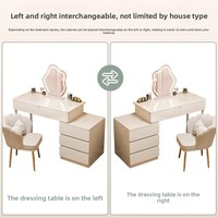 Mansfield Coiffeuse et Table de Chevet Sélectionnée avec Soin, Style Simple et Moderne, pour Chambre et Salle de Bain, avec Panneau de Rangement