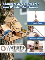 Nichoir en bois à 6 trous pour l'extérieur, nichoir suspendu en bois pour jardin, boîte à oiseaux, cage à oiseaux
