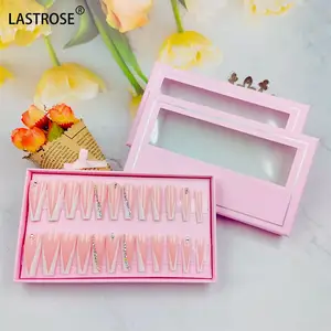 Fashionable press on nails box package wholesale new arrived private label packaging box for artificial nails