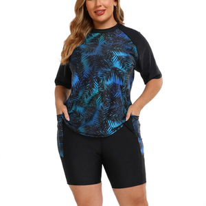 Custom <b>Women's</b> Quick Dry UV Protection Rash Guard Surf <b>Swim</b> Tops Gym Tight Wear Breathable Compression <b>Shirt</b> Shorts Sleeves - Product Image 1