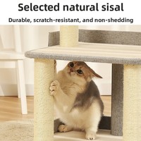 Arbre à chat robuste à 3 niveaux de haute qualité avec poteaux à gratter en sisal, perchoir en peluche et jouet à balle suspendu, très résistant pour chats de grande taille d'intérieur