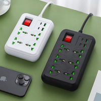 DENIXIIII Cuatro interruptores universales con enchufe de 2500W - Toma de corriente de uso general para teléfonos móviles, computadoras y uso doméstico