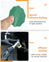 Disques de ponçage pyramidales Fortunebrasive 32 mm (1,25 po) à bords festonnés, avec support en film PET, tampons de polissage ponctuel 466LA pour la réparation de peinture automobile
