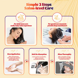 SNUKIA vente en gros masque capillaire au safran pour cheveux abîmés traitement réparateur pour le contrôle des frisottis ajouter de la brillance - Product Image 4