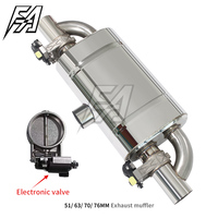 Universeller 51mm/63mm/70mm/76mm Doppelter Auspuff-Elektronik-Ventil Schalldämpfer mit Fernbedienung 304 Edelstahl Auto-Auspuff