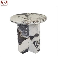 Table basse moderne à socle bas en marbre pour alto Calacatta Table d'appoint de luxe en pierre naturelle pour le salon ou l'entrée