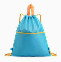 Sac à dos à cordon de serrage imperméable grande capacité pour enfants, doublure en polyester écologique, portable, logo personnalisé, usage quotidien