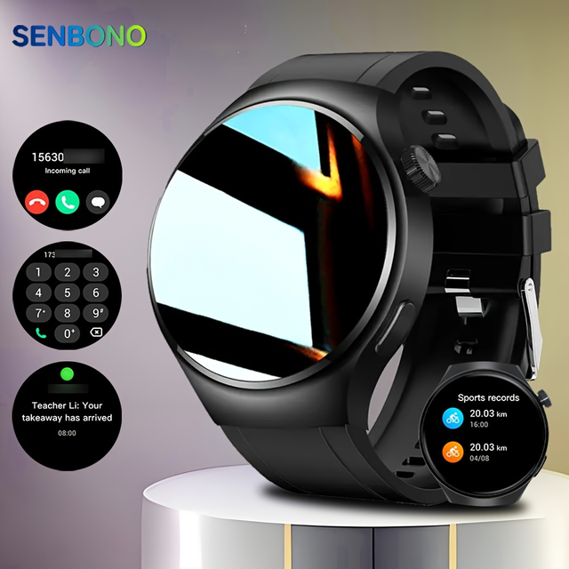 SENBONO V19Z Smart Watch Men 1.39'' HD Screen Calling Waterproof Heart Rate Sports Fitness Smartwatch for HUAWEI Android IOS