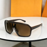 Lunettes de soleil unisexes tendance, monture carrée surdimensionnée dorée, verres dégradés en PC, protection UV400, pour activités de plein air