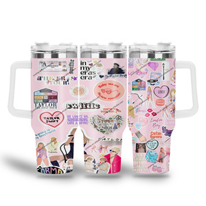 Custom design cantante swift acciaio inox isolato tazza acqua 40oz acciaio inox paglia bicchiere tazze da <span class=keywords><strong>caffè</strong></span> con manico - Product Image 4