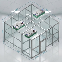 Cabine de production modulaire à cadre en aluminium avec filtration FFU pour la production pharmaceutique