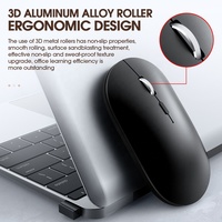 Mouse Komputer Mini Nirkabel 2.4Ghz X2 Terlaris untuk Notebook Pro dengan Sensor Optik LED Backlit dan Baterai Isi Ulang