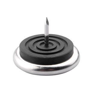 Patas de Muebles de Metal con Base de Goma y Tornillo, Niqueladas, Deslizamiento Fácil para Sofá, Silla y Alfombra - Product Image 2