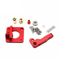 Kit d'extrudeur à engrenage unique MK8 en aluminium rouge, pièces d'imprimante 3D avec ressort de tension et bloc d'alimentation Bowden pour les séries Ender 3 CR10