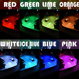 Yosovlampione luce ambientale piede per auto 72LED sette colori telecomando voce controllata RGB musica striscia di luce decorativa - Product Image 5