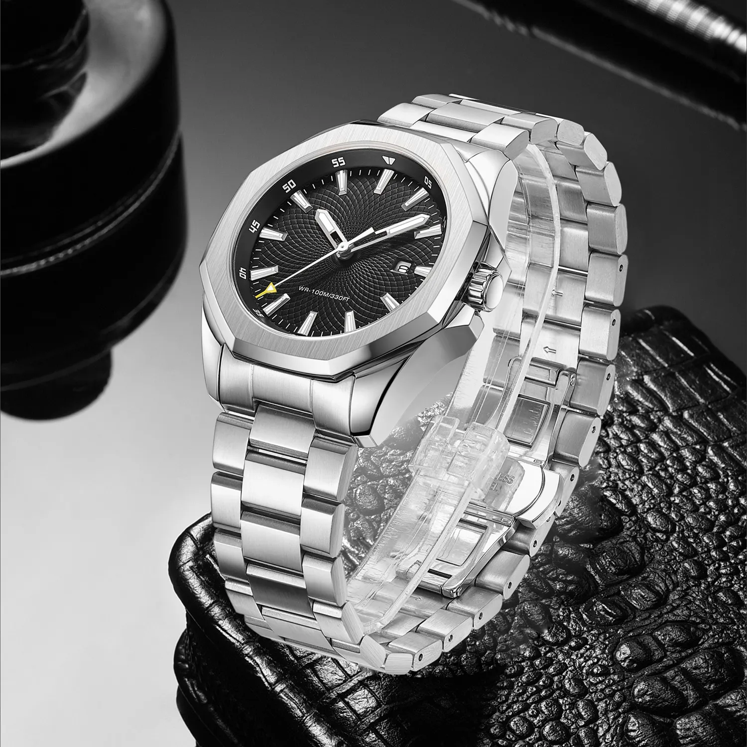 Low MOQ Custom Stainless Steel Uhr Quartz Wrist Watch For Men Reloj Classic High Quality Private Label Silver Men Luxury Watch