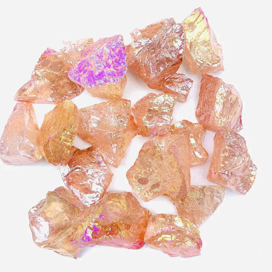 Aura 명확한 석영 익지않는 자연적인 수정같은 거친 돌 3-5 Cm 천사 오라 코팅 바위 돌 도매