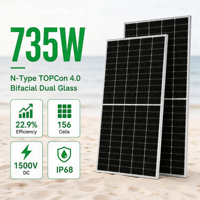 Panneau solaire bifacial double vitrage Zaiyang 735W N-Type TOPCon 4.0, efficacité 22,9 %, 1500V DC, module PV IP68