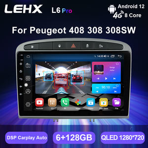 Autoradio portable LEHX Pro 9 pouces 2DIN Android 12 avec amplificateur GPS 4G, montage sur tableau de bord pour <span class=keywords><strong>Peugeot</strong></span> <span class=keywords><strong>308</strong></span>/408 (2010-2016) (écran QLED) - Product Image 2