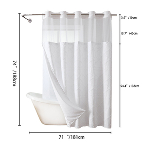 <span class=keywords><strong>Rideau</strong></span> <span class=keywords><strong>de</strong></span> <span class=keywords><strong>douche</strong></span> à rayures Boho imperméable en relief 3D au design <span class=keywords><strong>de</strong></span> luxe avec doublure en polyester amovible sans crochet pour la maison des hôtels - Product Image 3