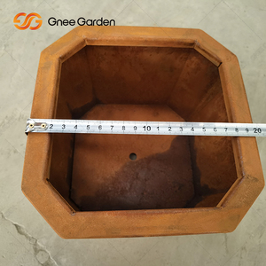 Vente en gros usine : Jardinière de sol carrée moyenne en acier Corten, finition rouille, écologique, durable, résistante à la corrosion, pour fleurs - Product Image 5
