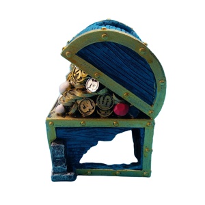 Cofre del Tesoro <span class=keywords><strong>Pirata</strong></span> Vintage de Resina Hecho a Mano, Ecológico y Colorido, Decoración Artificial para Acuarios, Artesanía - Product Image 2