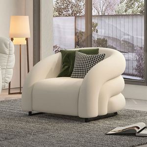 Nuevo diseño moderno tela de terciopelo Asiento único perezoso salón sofá acento silla sala de estar sillón Silla de ocio alto estándar 1 Uds - Product Image 5