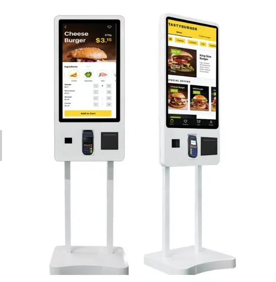 Tábuas de menu de alimentos rápidas, tábuas automáticas de preços do kiosk para encomenda de autoserviço para loja de café, loja de pizza