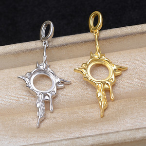 WENCHI Mabei S925 Soporte para Colgante de Sol de Plata, Irregular de 9.9-10.1mm, para Fabricación de Collares JG6102 - Product Image 1