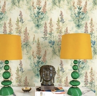 Wallpaper 2026 Desain Baru Bahan PVC / Vinyl Embos Tebal dengan Desain Bunga Besar Mengkilap/Perak untuk Kamar Tidur Hotel