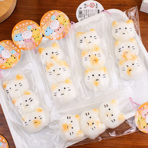 Set of 3 Cream <b>Cat</b>-shaped TPR <b>Squishy</b> Toys Connected <b>Squishy</b> Toys for Kids and Adults Stress Relief Gift for Relax Time - Product Image 6