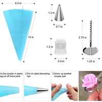Kit de décoration de gâteaux professionnel en métal écologique de 35 pièces avec plateau tournant, embouts à glaçage et grattoirs