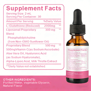 WELLBODY Private Label Liposomale Glutathion Orale Vloeibare Druppels Supplementen voor Volwassen Mannen en Vrouwen Huidverheldering - Product Image 2
