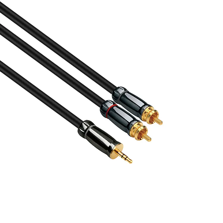 Cable de Audio y vídeo de alta calidad, 3,5mm a 2rca, aux óptico, RCA, para cine en casa, DVD, auriculares