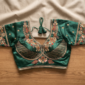 Blusa de algodón Khadi de diseñador indio, blusa de fiesta de Color verde, blusa de fiesta, Ropa Étnica exclusiva, blusa más vendida - Product Image 3