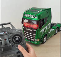 Camión de Ingeniería Profesional con Plataforma Plana, Modelo de Camión Scania 770S 1/18 12CH con Licencia Oficial, Grado Profesional, Metálico, Nuevo