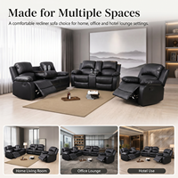 Chaise de canapé moderne 1 + 2 + 3 sièges électrique manuel en cuir inclinable porte-gobelet extensible bureau à domicile hôtel utilisation confortable à bascule