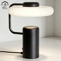 Lampe de table LED vintage pour hôtel, lampe de lecture moderne en fer et verre pour chambre à coucher