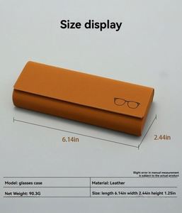 Estuche de Gafas de Piel Sintética con Rayas Horizontales, Portátil, Rígido, de Lujo, de Alta Gama, con Logotipo Personalizado, para Hombre y Mujer - Product Image 3