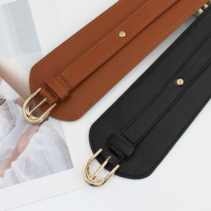Ceinture large tendance pour femme, style vintage, élastique, en cuir PU, avec boucle en alliage, accessoires - Product Image 5