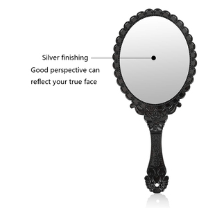 Bán Buôn Mỹ Phẩm Công Cụ Duy Nhất Hai Mặt Nhựa Xử Lý Vintage Hand Held Trang Điểm Gương - Product Image 4