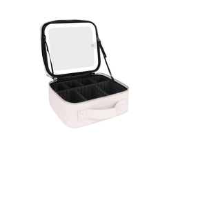 Gran capacidad de moda portátil artista almacenamiento maquillaje bolsa espejo luz cierre abierto viaje cosmético tren caso organizador - Product Image 6