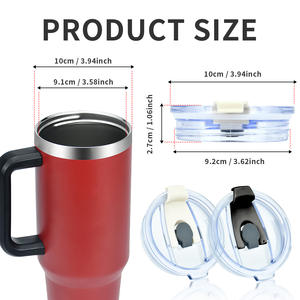 Vaso de acero inoxidable de 40 oz listo para enviar con asa y tapa de pajita para beber para viajes de oficina taza de regalo de cumpleaños - Product Image 3