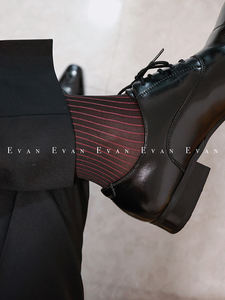 <span class=keywords><strong>Nuit</strong></span> vin rouge rayé costume bas hommes <span class=keywords><strong>chaussettes</strong></span> formelles messieurs affaires confortable mi-longueur Tube nouveau respirant - Product Image 4