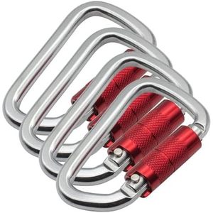 MD MD-R671 Heavy Duty Auto-Locking D-Shape Stainless Steel Gold 1-Pack Lightweight <b>Carabiner</b> 30KN=6500lbs Large Universal Use - Product Image 5