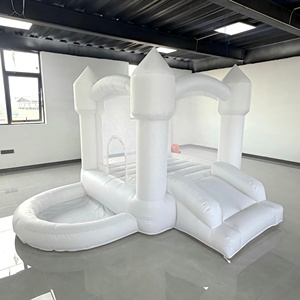Château gonflable extérieur blanc de videur avec les jouets gonflables de ventilateur comprenant la maison de rebond - Product Image 6
